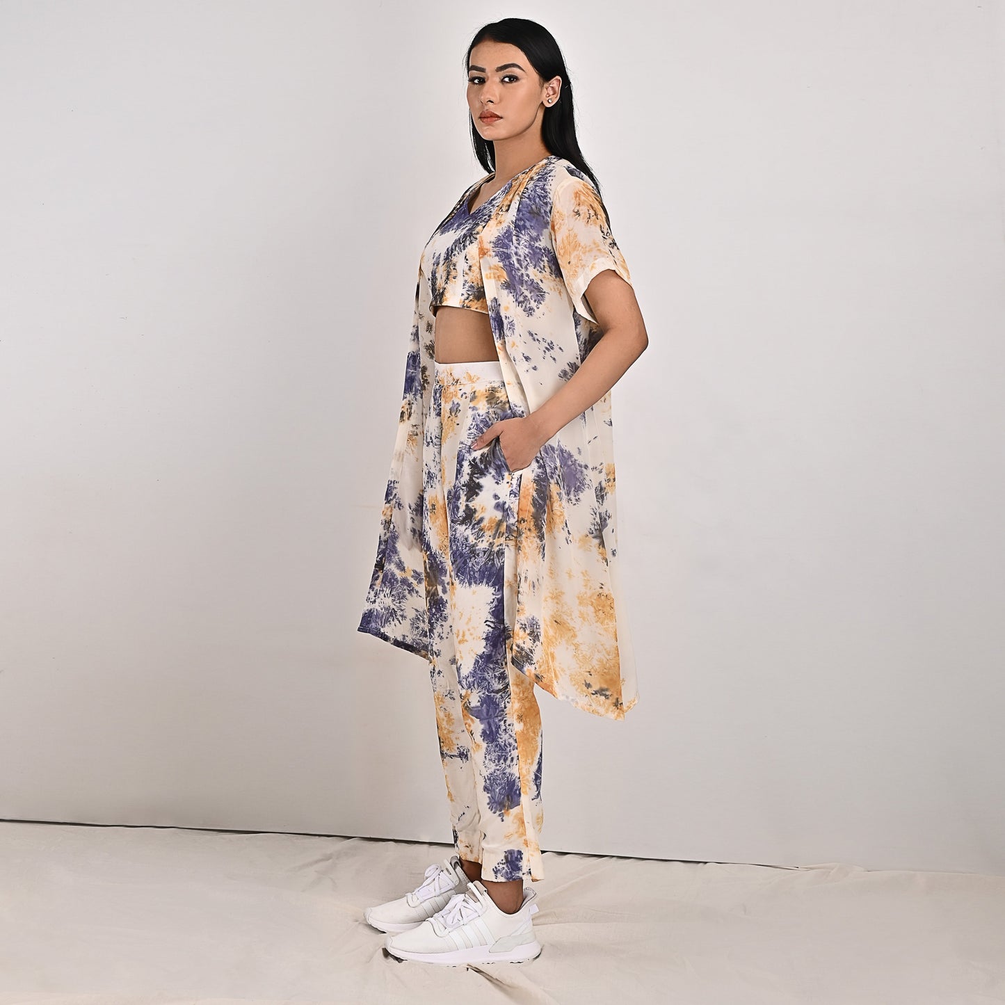 Penelope - Tie & Dye Co-ord Crop Top & Straight Pant-1