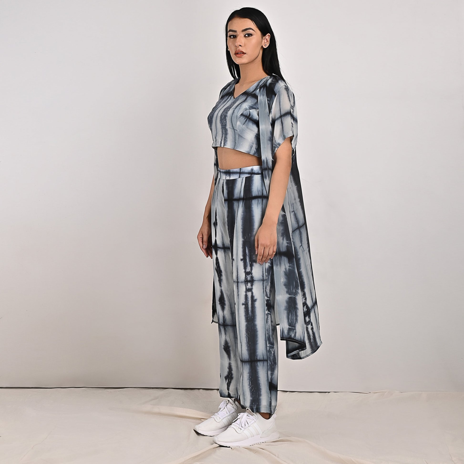 Sienna - Tie & Dye Co-Ord Crop Top & Straight Pant Set-1