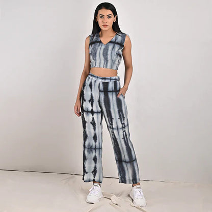 SIENNA - TIE & DYE CO-ORD CROP TOP & STRAIGHT PANT SET-3