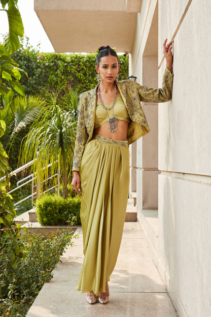 Samara Co-ord Jacket & Draped Skirt Set-2