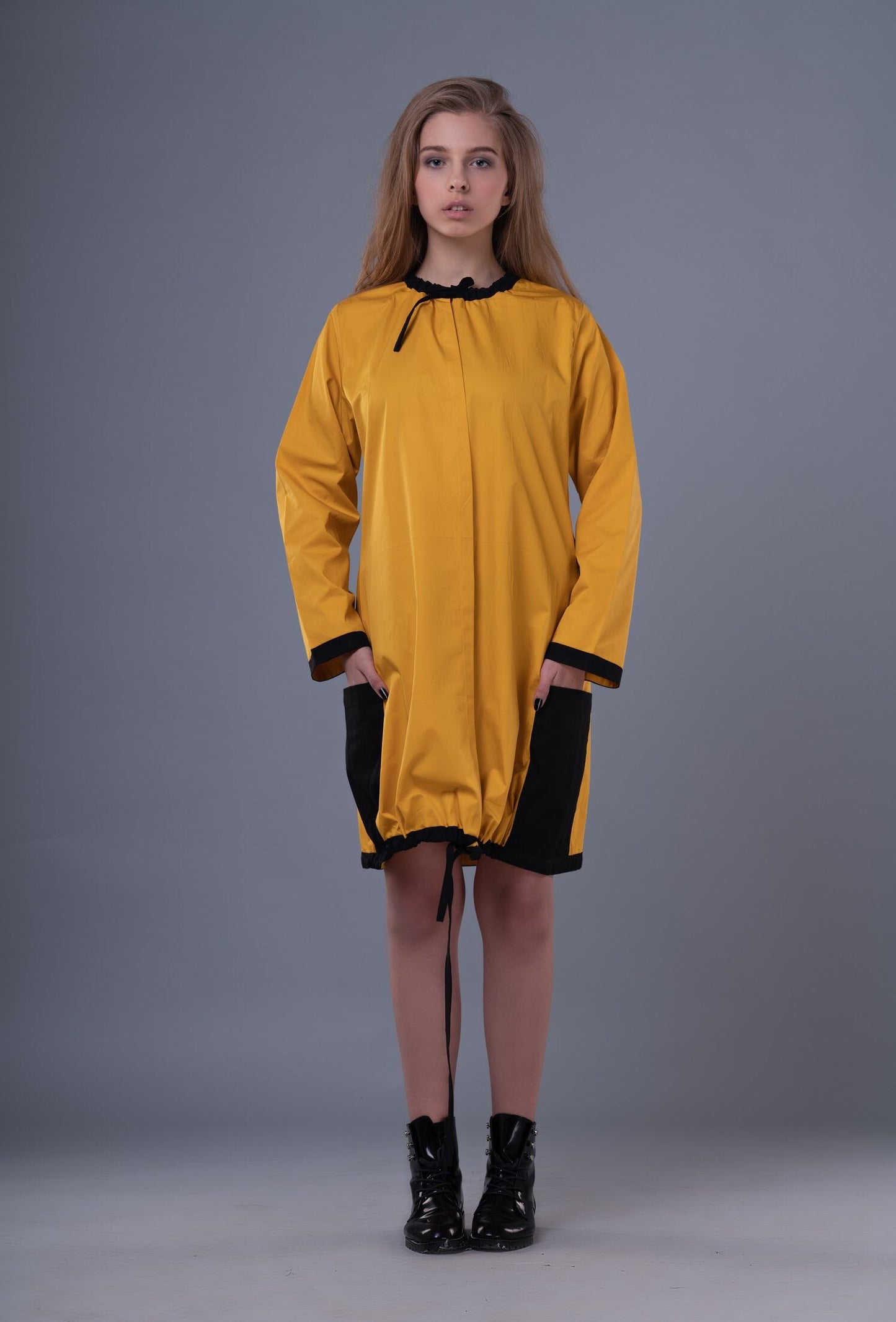 Braille Dress Yellow-0