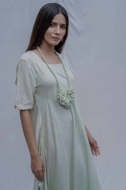 Mint Green Bias Dress with Necklace-2