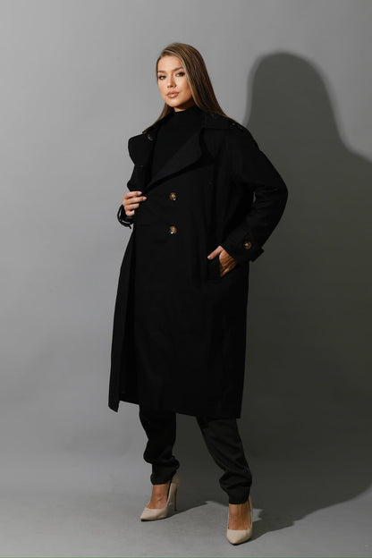 Trench Coat - Black-4