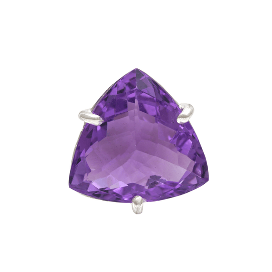 11 - 15 Ct Pear Shaped Amethyst Stone Adjustable Cocktail Ring in US Size 7 in Silver Setting-0