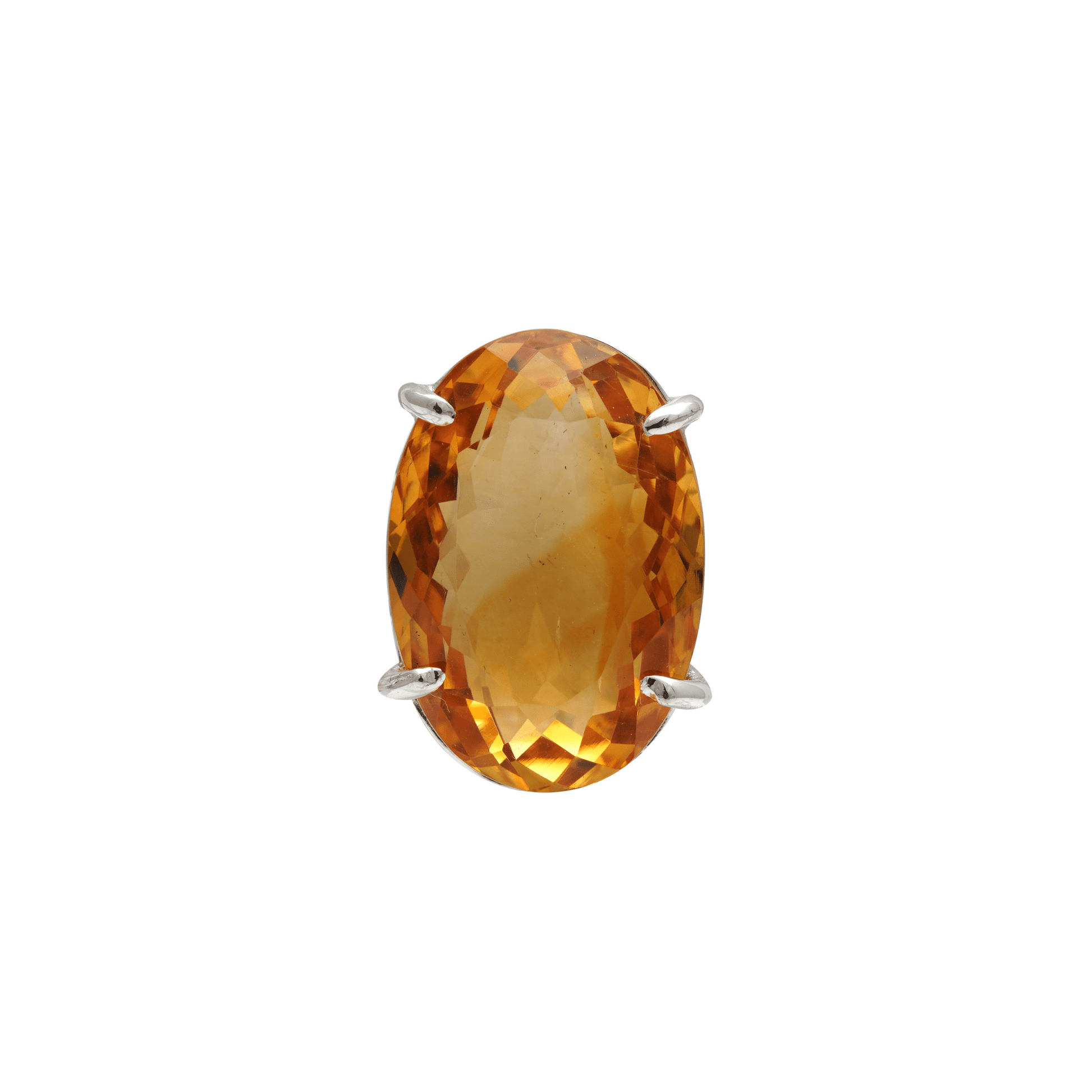 14-15 Ct Oval Cut Citrine Stone Adjustable Cocktail Ring in US Size 7-0