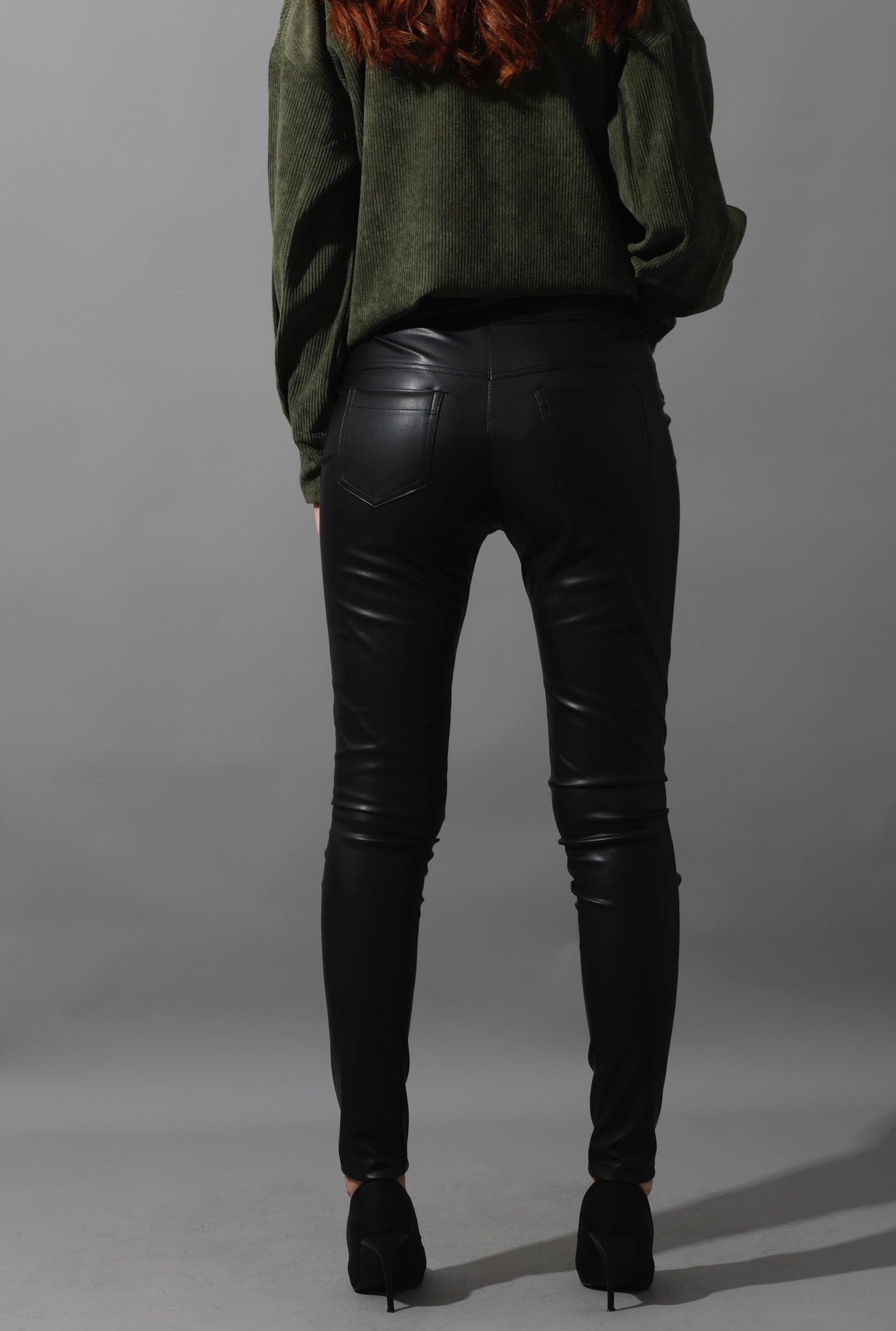 Faux-Leather Leggings - Black-2