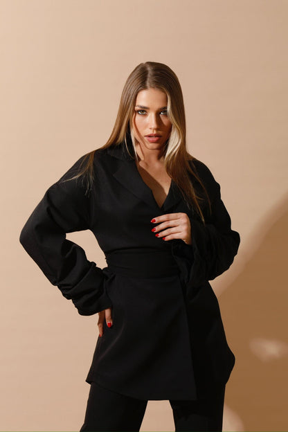 Kimono Blazer - Black-0