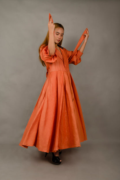 NOV YinYang Long Dress - Tangerine-2