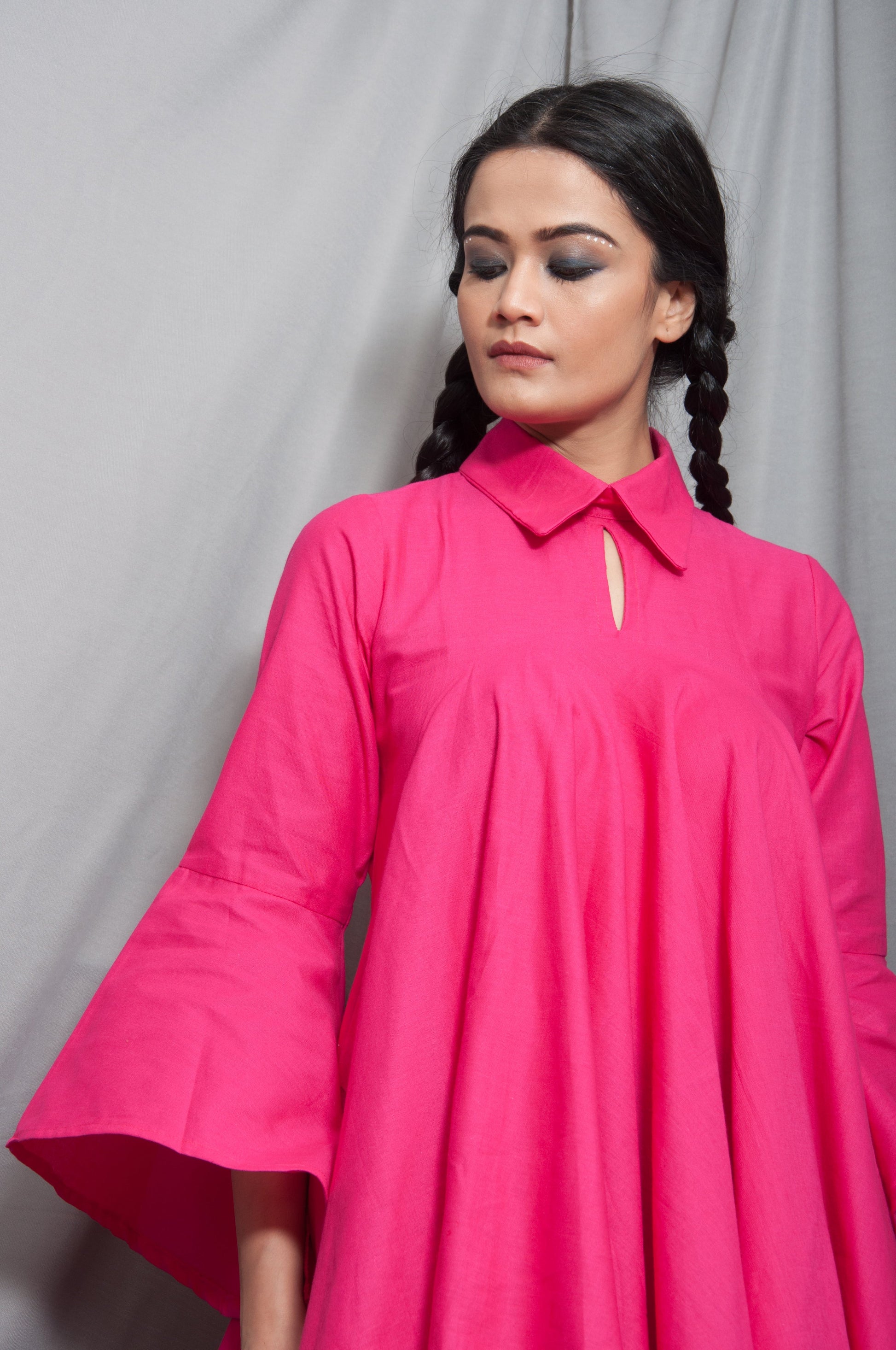 Maya- Pink Asymmetrical Frill Top-4