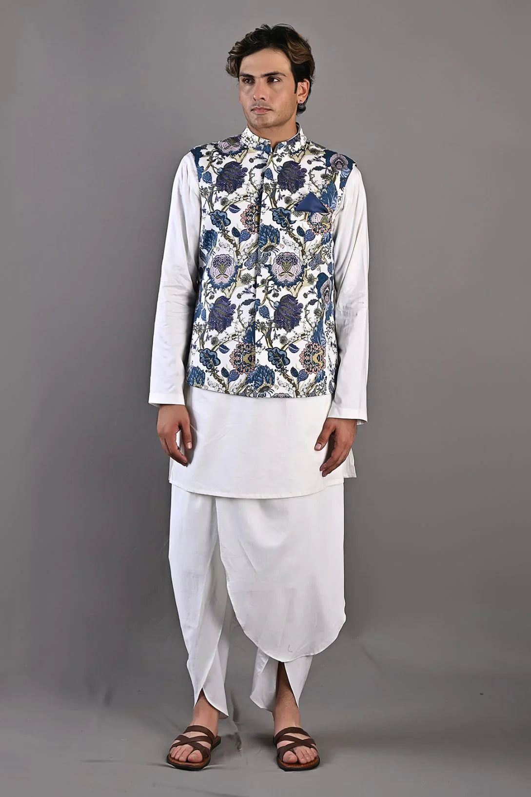 ZEPHYR - PRINTED NEHRU JACKET WITH KURTA SET-1