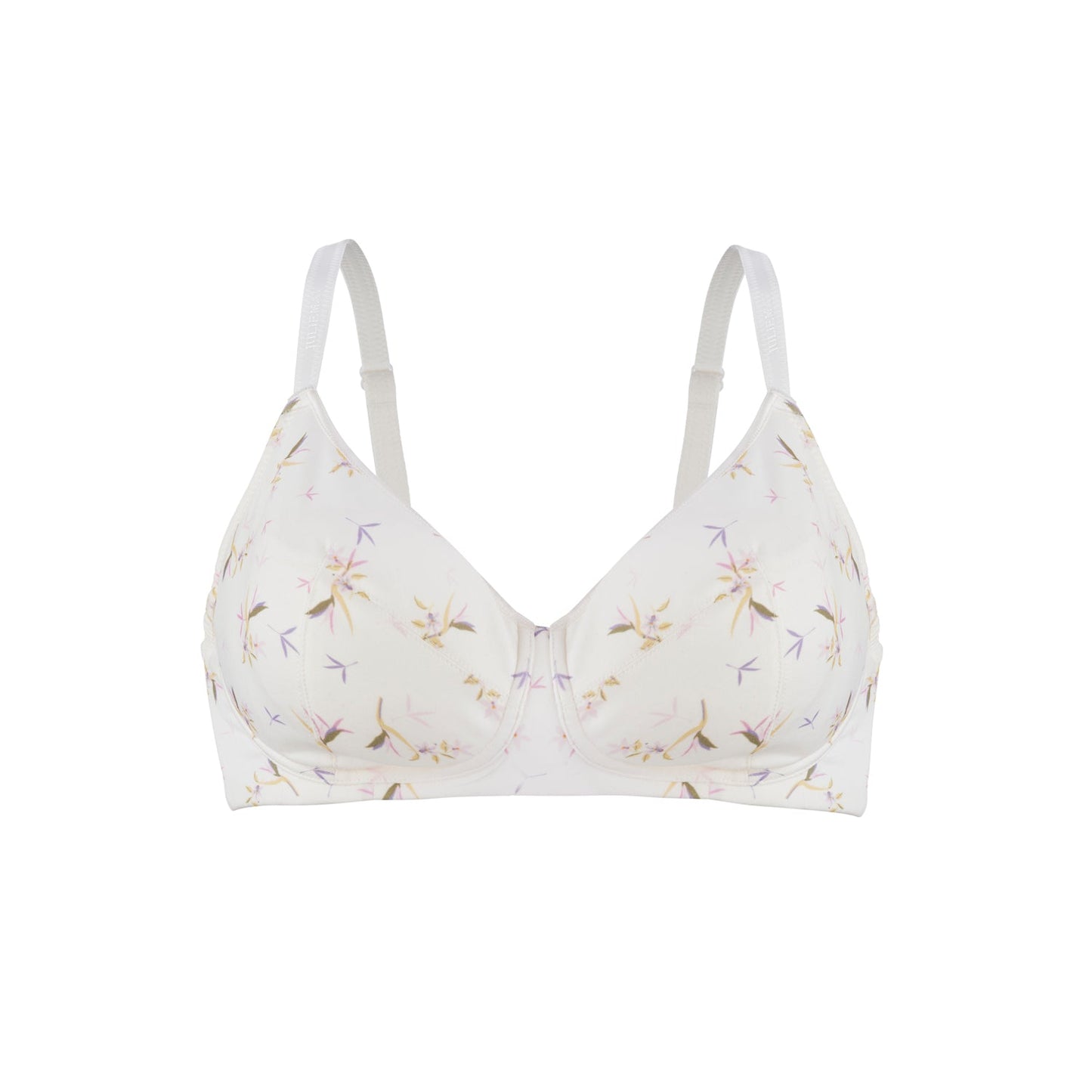 Ditsy Floral - Silk & Organic Cotton Smooth T-Shirt Wireless Bra-2