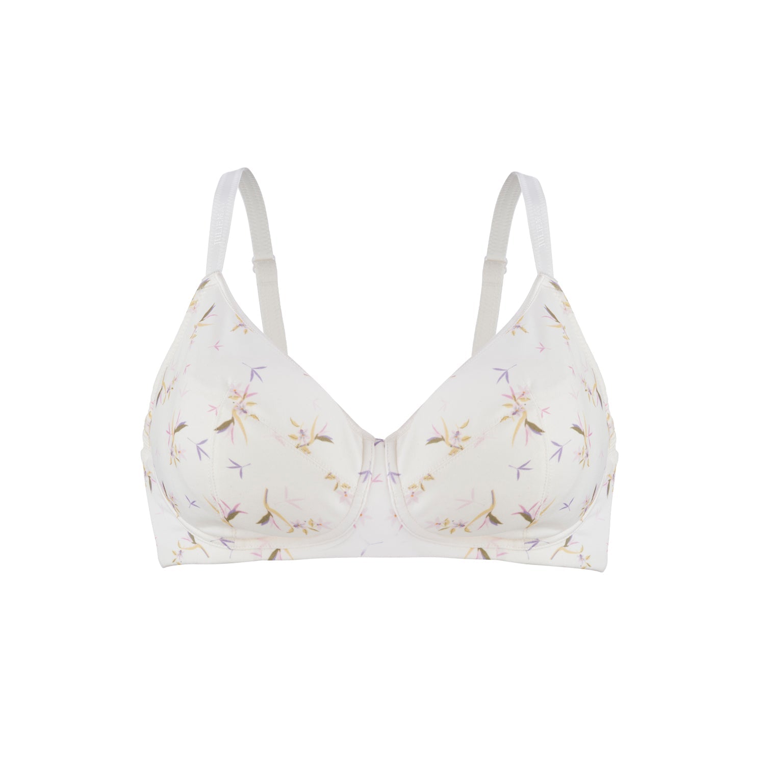 Ditsy Floral - Silk & Organic Cotton Smooth T-Shirt Wireless Bra-2