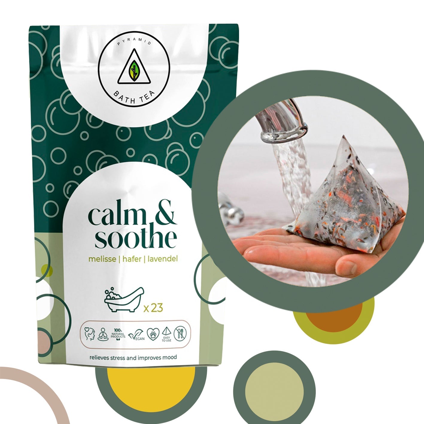 Natürliche ENTSPANNENDE Wellness Calm & Soothe-Bio-Badewannenbeutel: 23 Stück-1