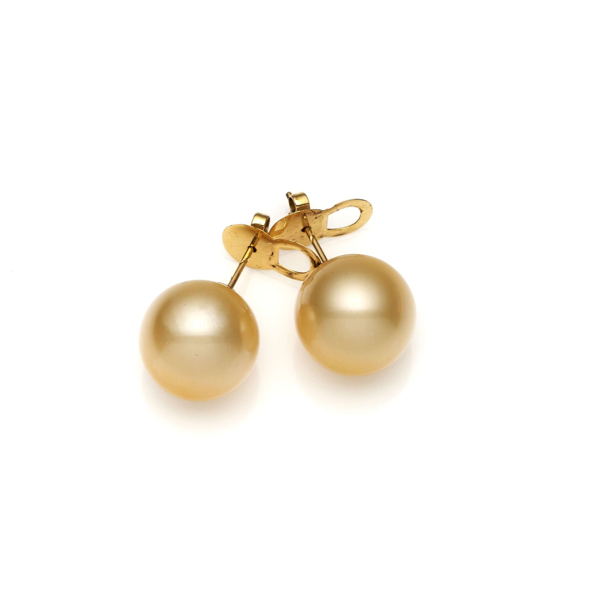 South Sea gold pearl earrings with 14ct gold