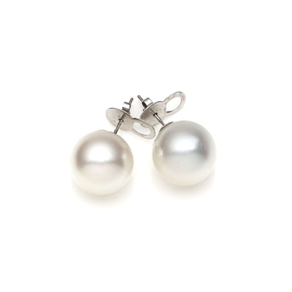 South Sea white pearl earrings with 14ct white gold