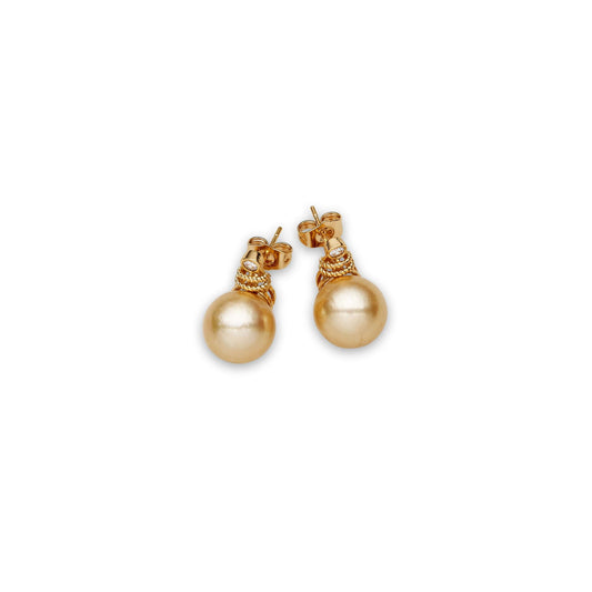 South Sea Gold Pearls Ashfield Earrings 12-13 mm AAA-0