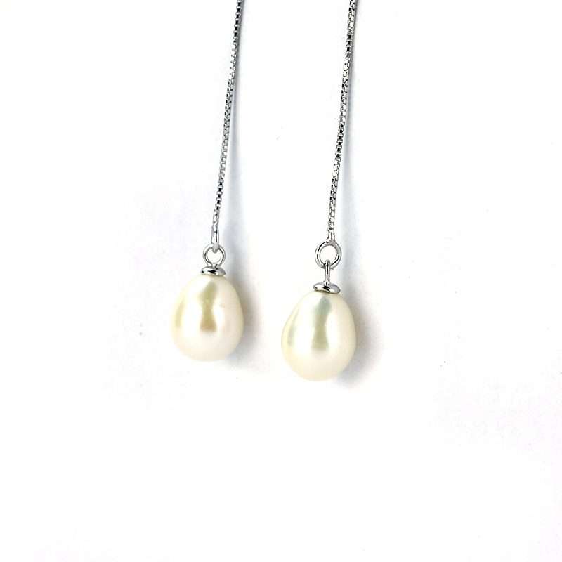 Freshwater White Pearls Malvern Earrings 8-9 mm AAA-0