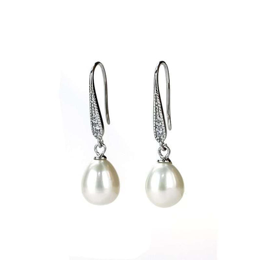 Freshwater White Pearls Kew Earrings 8-9 mm AAAA-0