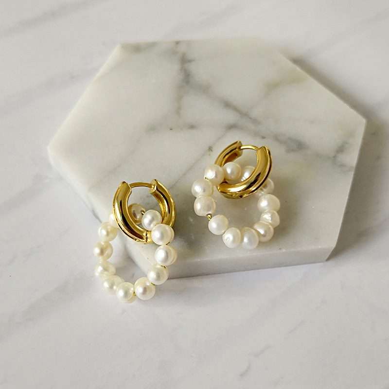 Freshwater Pearls Euston Hoop Earrings-0