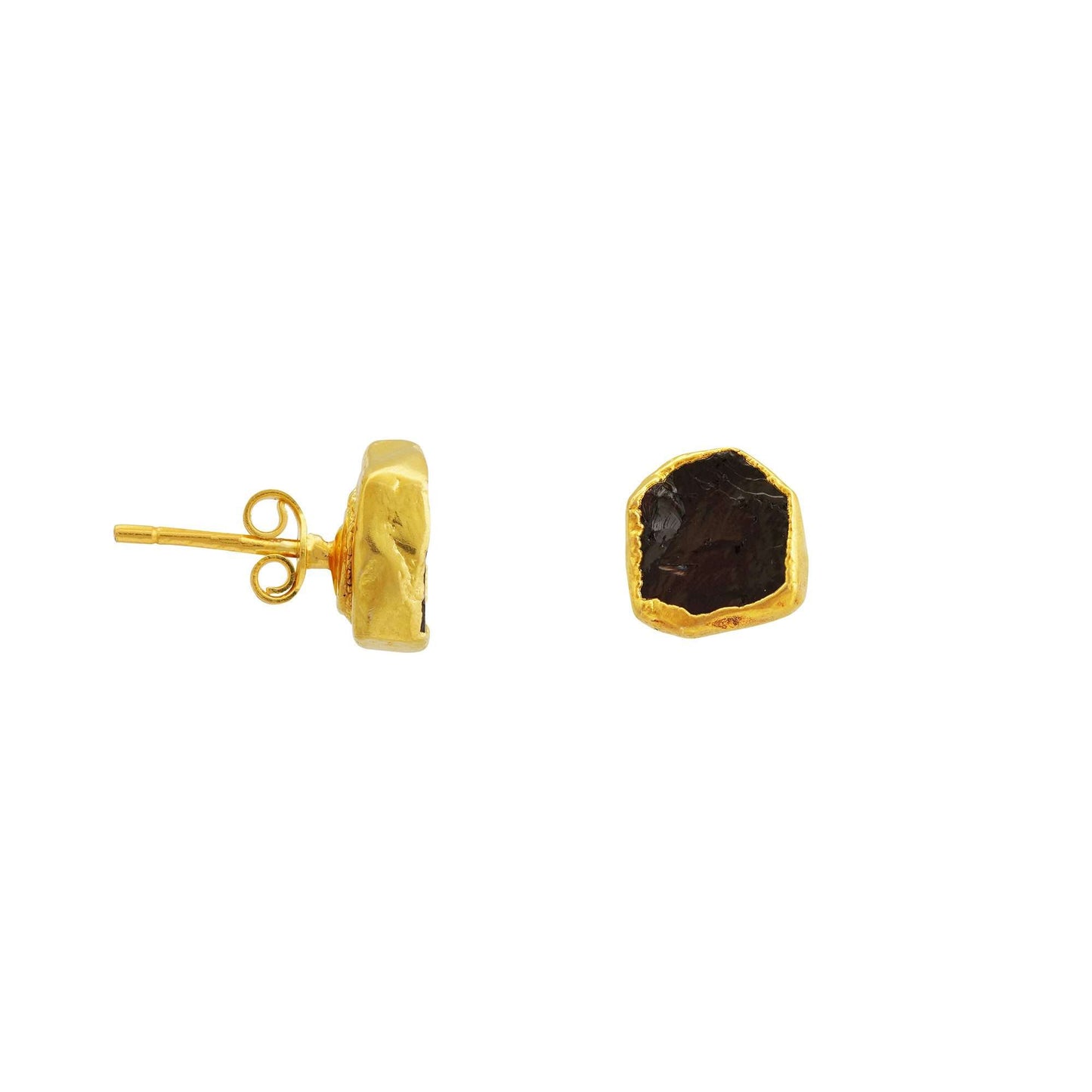 Handmade Garnet Earrings in its Natural form Gold Plated-0