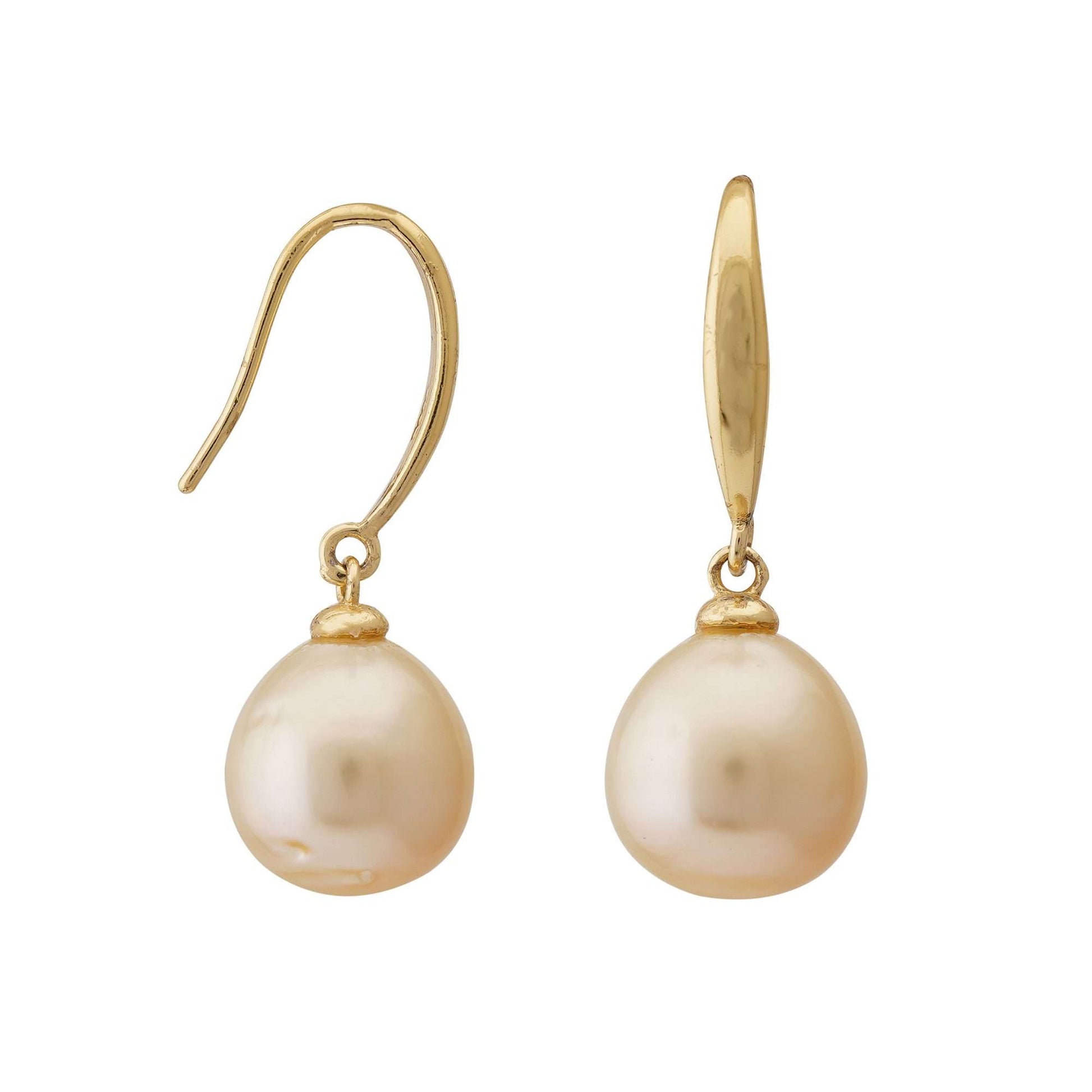 South Sea golden tear drop pearl earrings