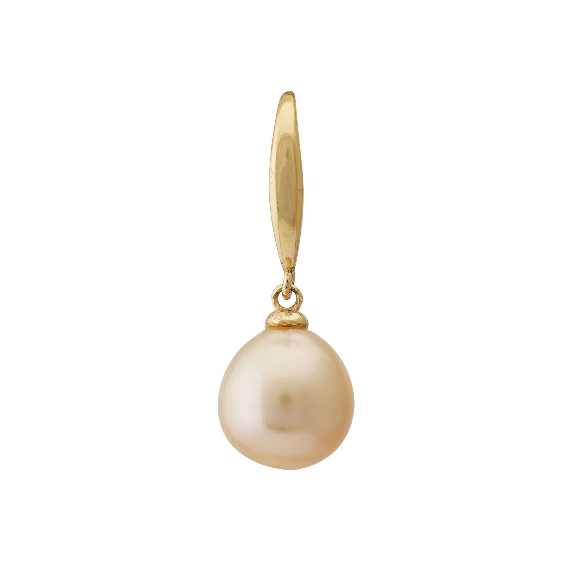 South Sea Golden Pearls Tear Drop Suva Earrings 11-12.5 MM AA+-3