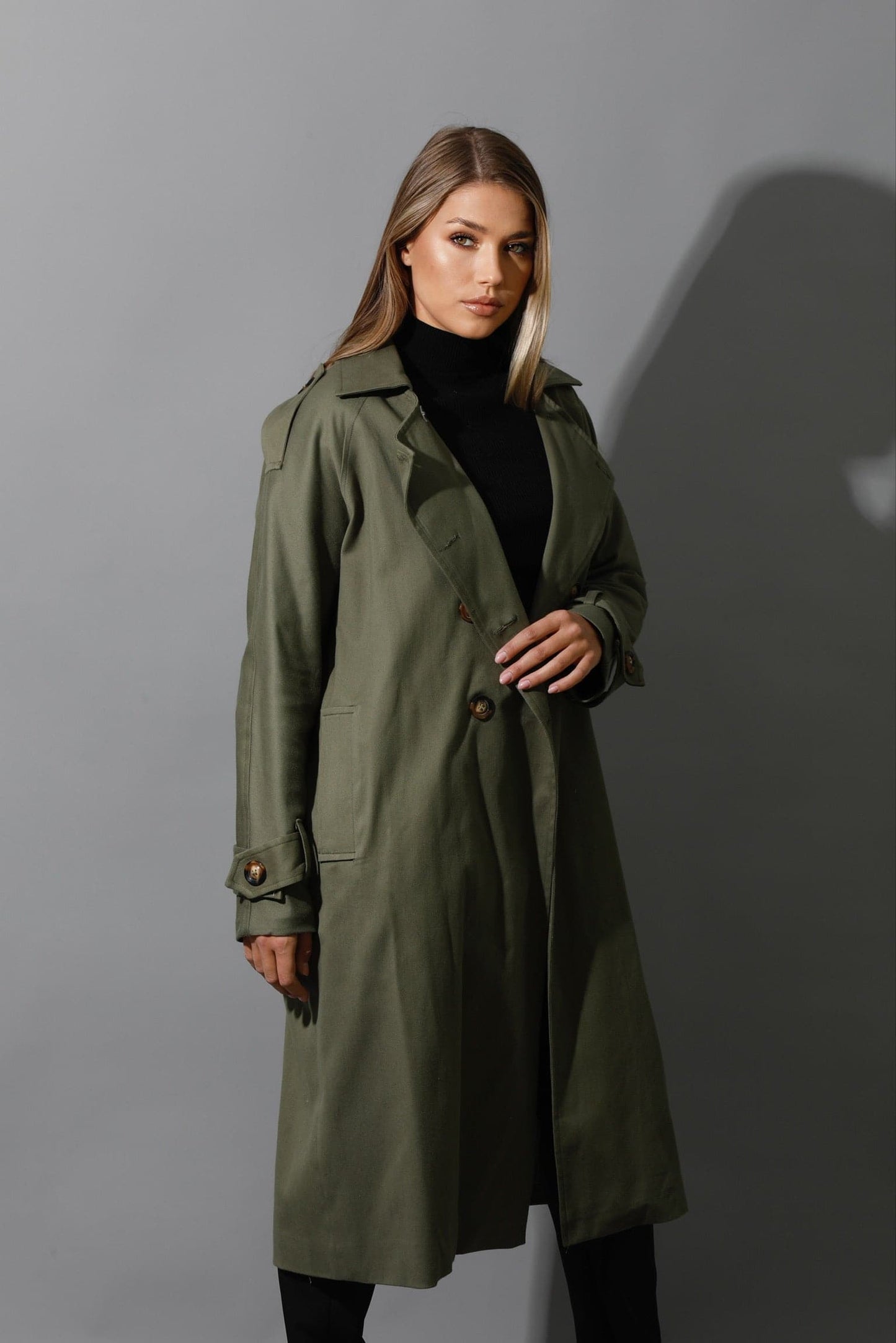 Trench Coat - Olive-4