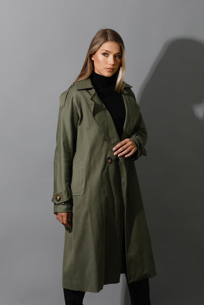 Trench Coat - Olive-4