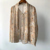Autumn Printing Luxry Silk Ladies Tops Lace-up Blouse Button Up Shirt
