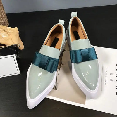Flat Shoes Woman Casual Loafers Women Leather Ladies Shoes Slip On Buty Damskie Fashion Sapato Feminino Bow Zapatos De Mujer