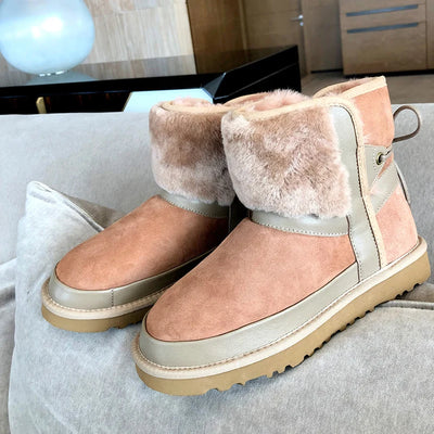 Snow Boots Women Shearling Winter Botas Mujer 2023 Shoes Woman Flat Casual Buty Damskie Warm Ankle Boots Slip On Botas Feminina