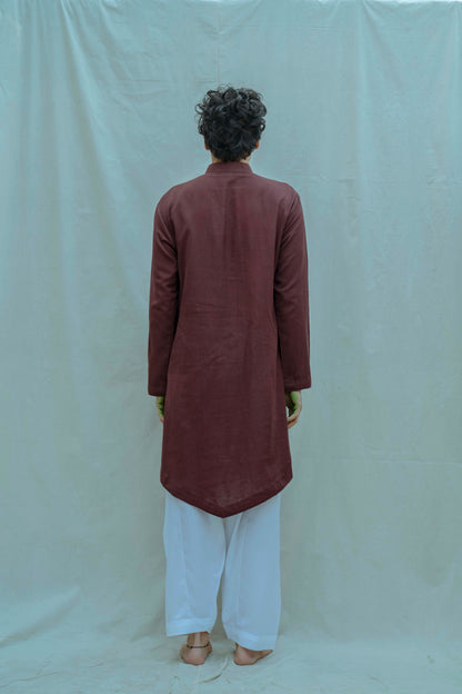 Cotton X Linen Front Silt Kurta-1