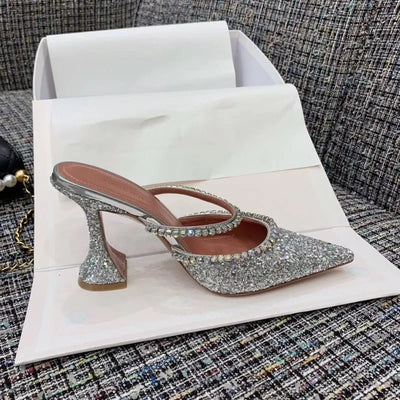 Crystal Pumps Women Sequin High Heels Shoes Woman Bling Buty Damskie Pointed Toe Wedding Party Ladies Shoes Zapatos De Mujer