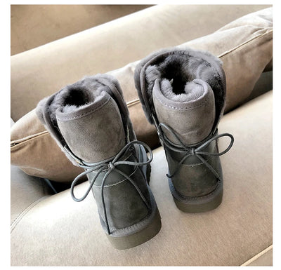 Snow Boots Women Shearling Winter Botas Mujer 2023 Shoes Woman Flat Casual Buty Damskie Warm Ankle Boots Slip On Botas Feminina