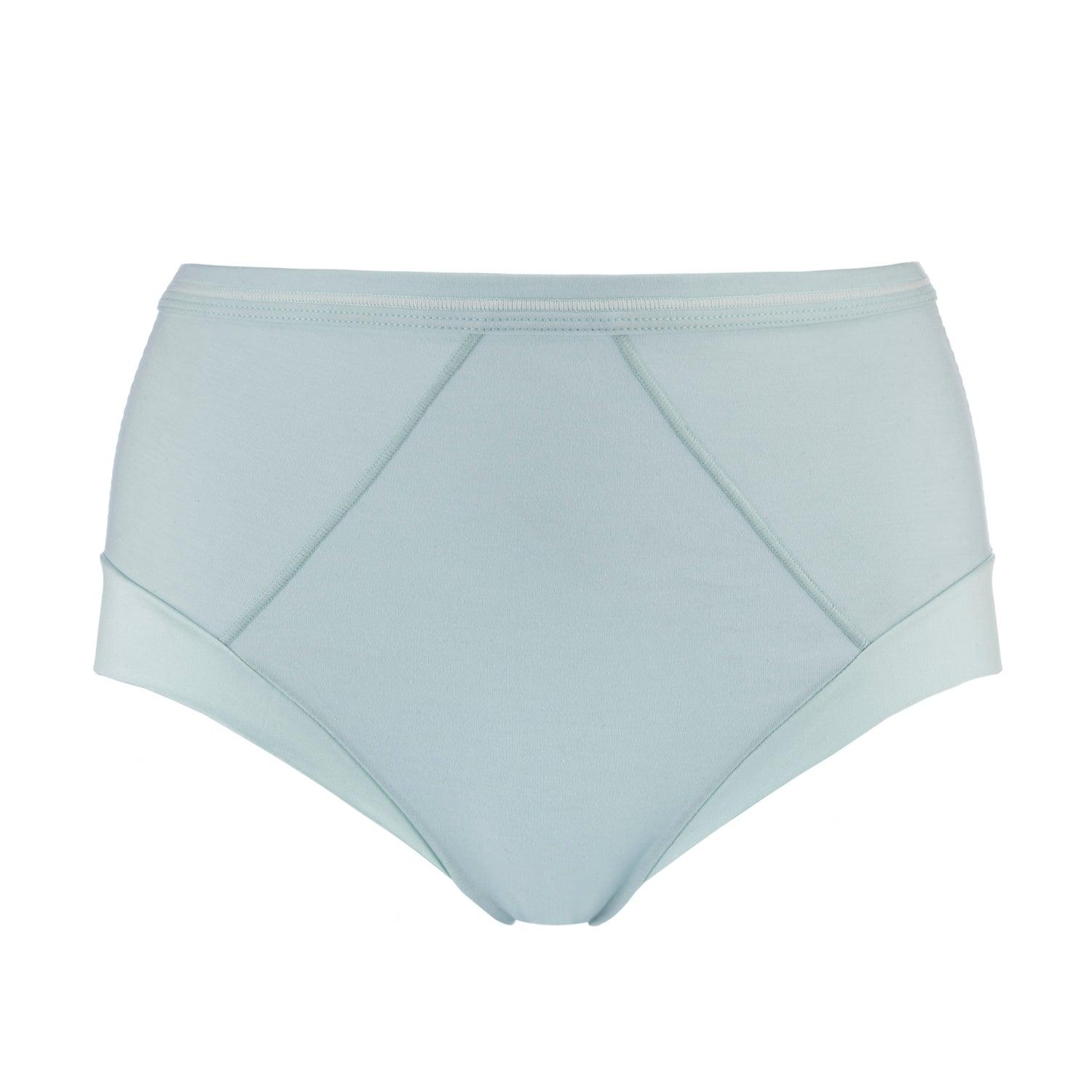 Opal Blue - High Waisted Silk & Organic Cotton Full Brief-0