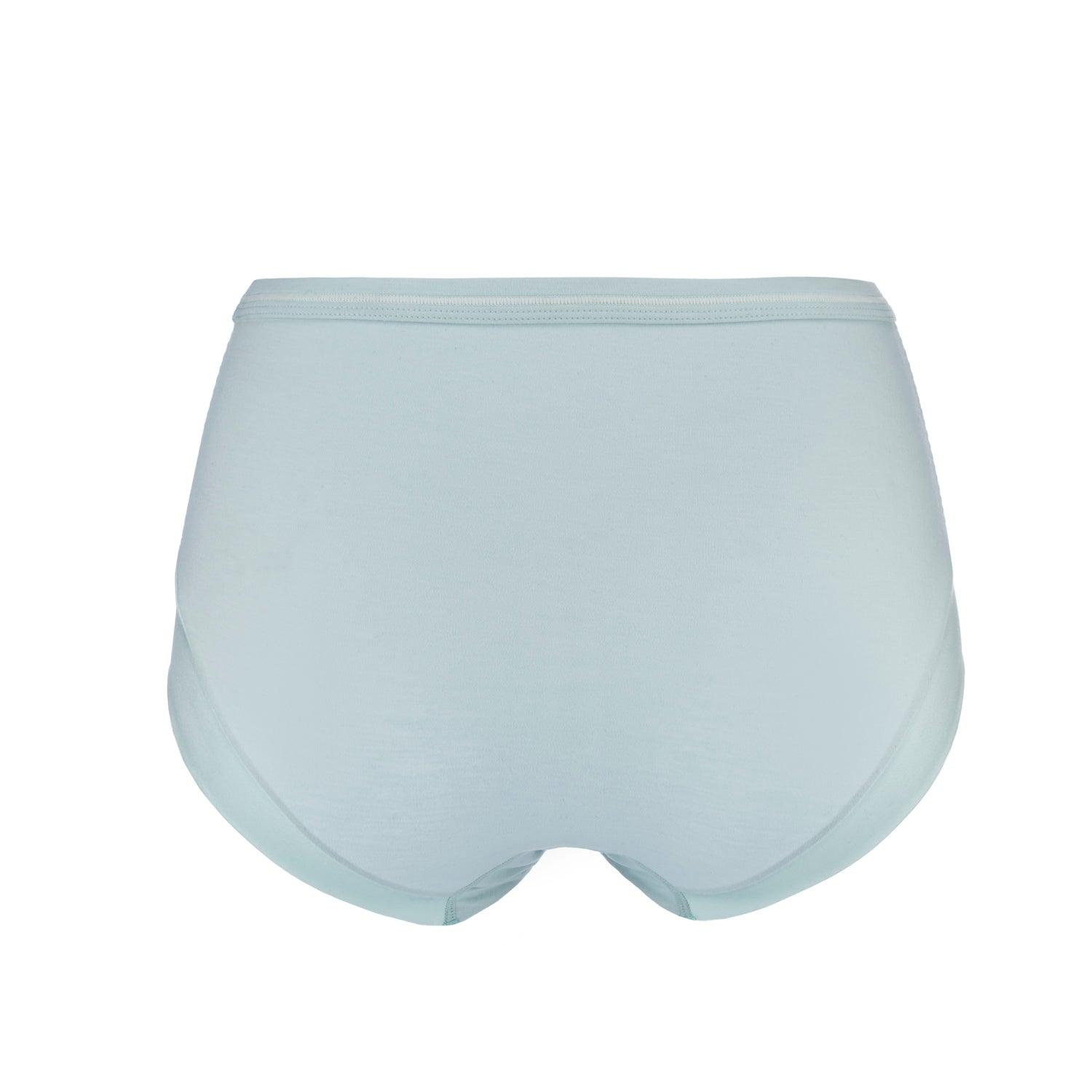 Opal Blue - High Waisted Silk & Organic Cotton Full Brief-1