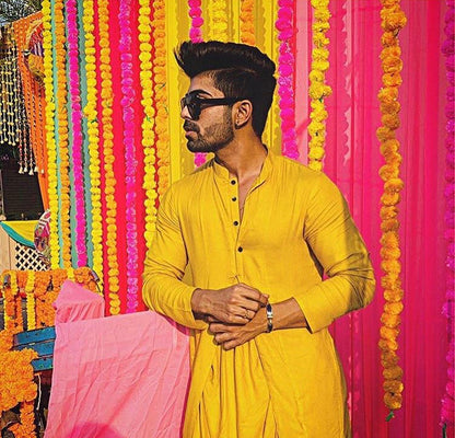 Bohame x Akash Choudhary In Our - Mustard Kurta With Dhoti Set-1