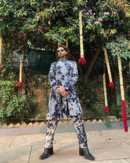 Siddharth Batra in our Tycen - Tie & Dye Indo Western Pleated Jacket Set-0