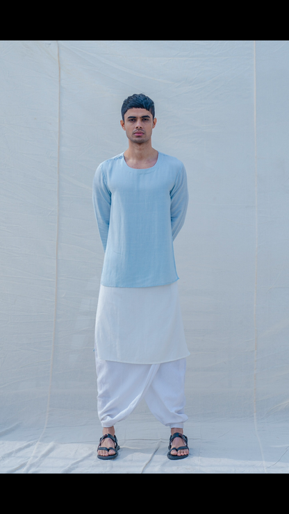 White Overlap Dhoti Pants-1