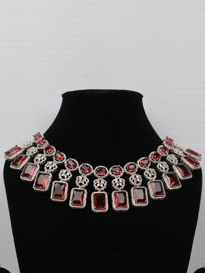 Silver Plated AD Necklace Sets-1