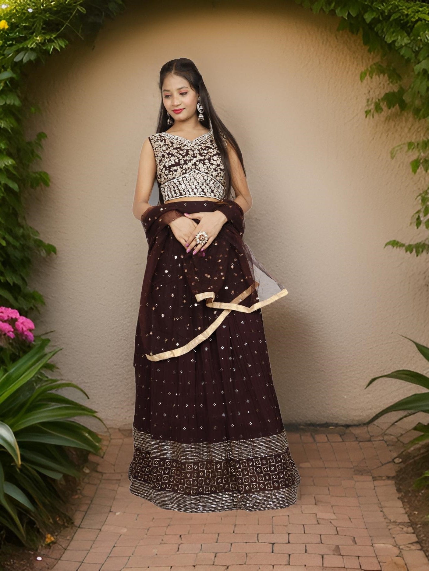 Designer Lehenga & choli with dupatta for Women by Shreekama-0