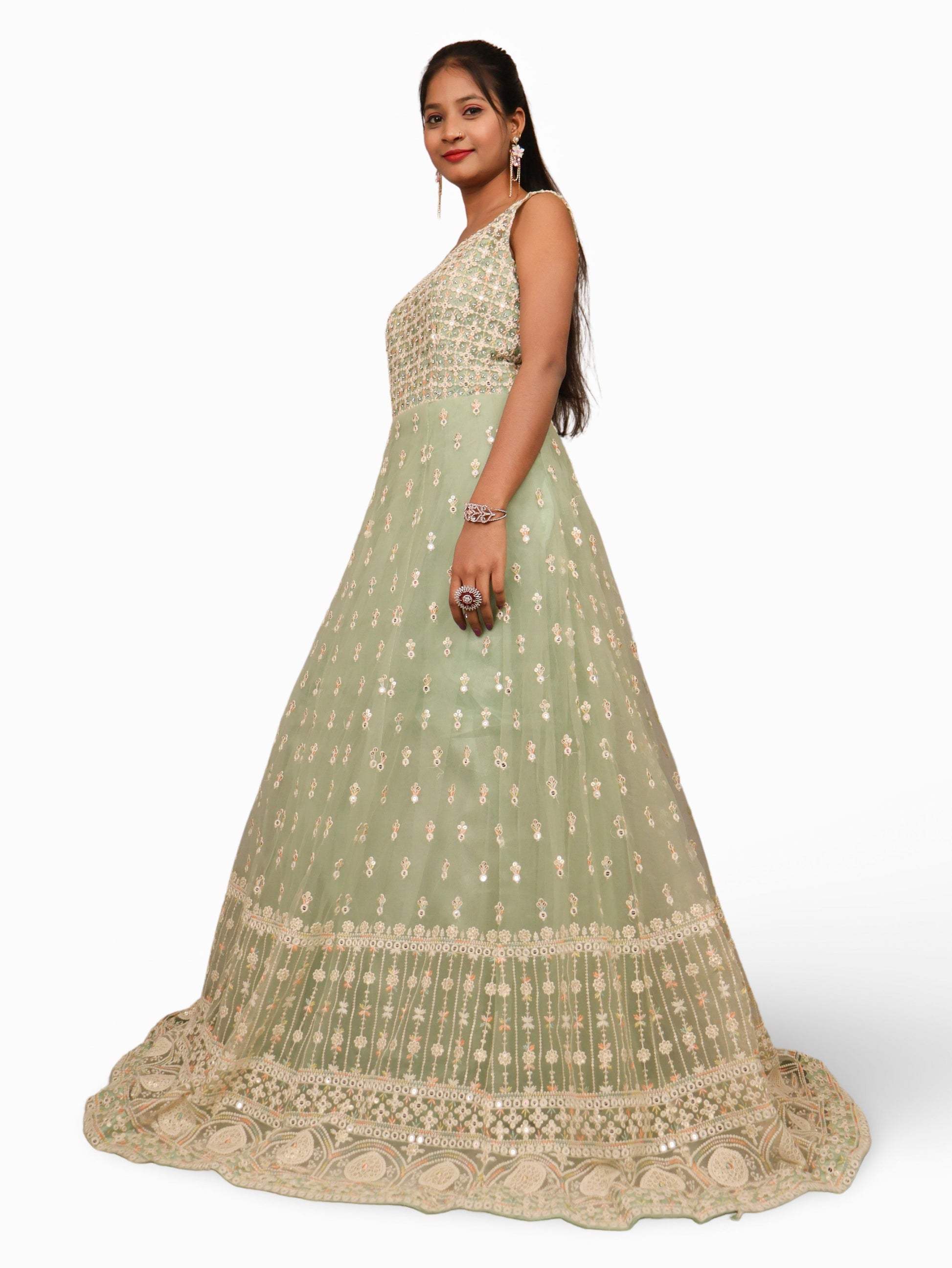 Net Fabric Gown with Sequin & Embroidery Work by Shreekama-2