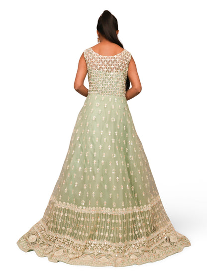 Net Fabric Gown with Sequin & Embroidery Work by Shreekama-3