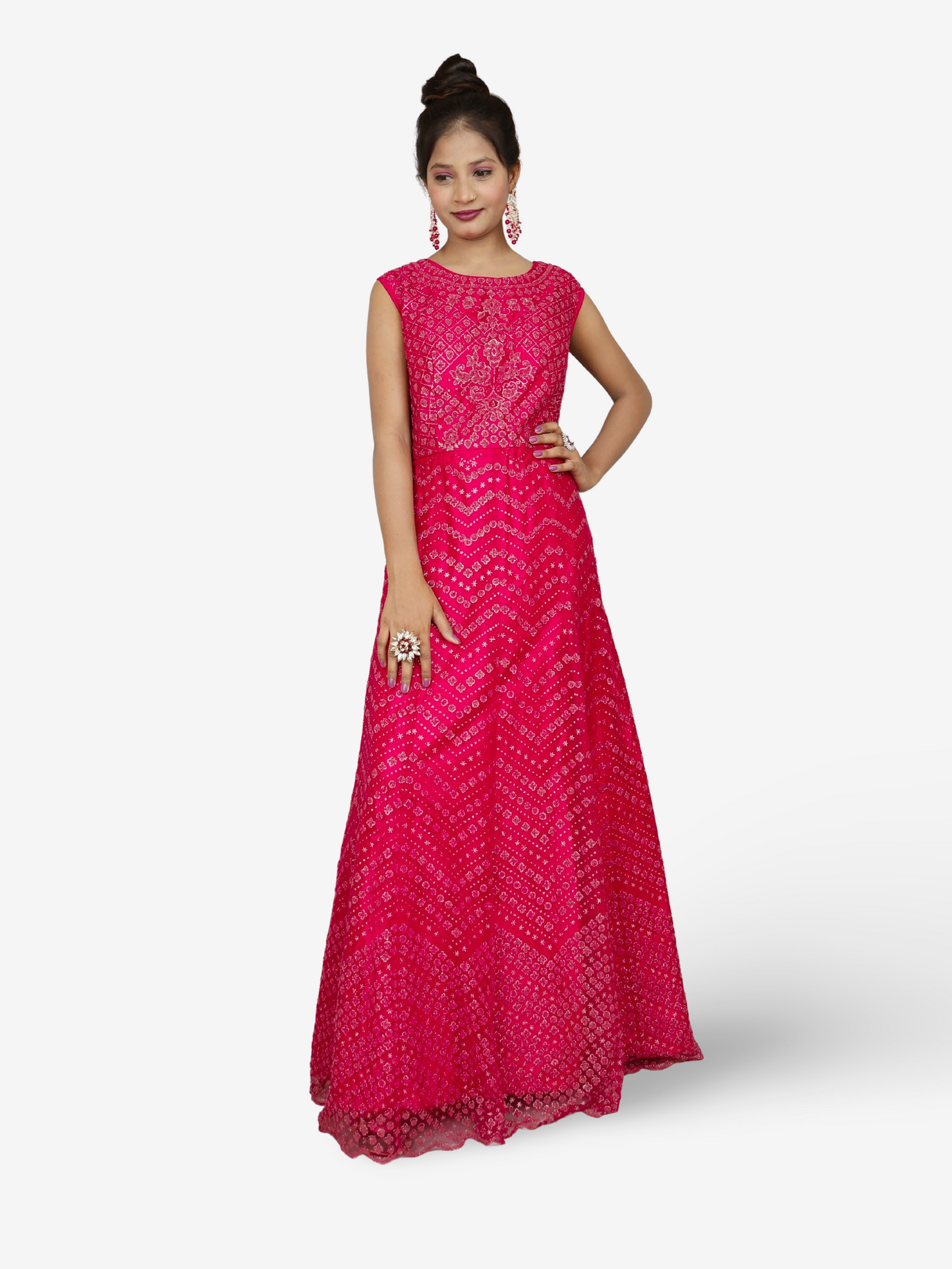 Gown with Glitter & Shimmery effect for Women by Shreekama-2