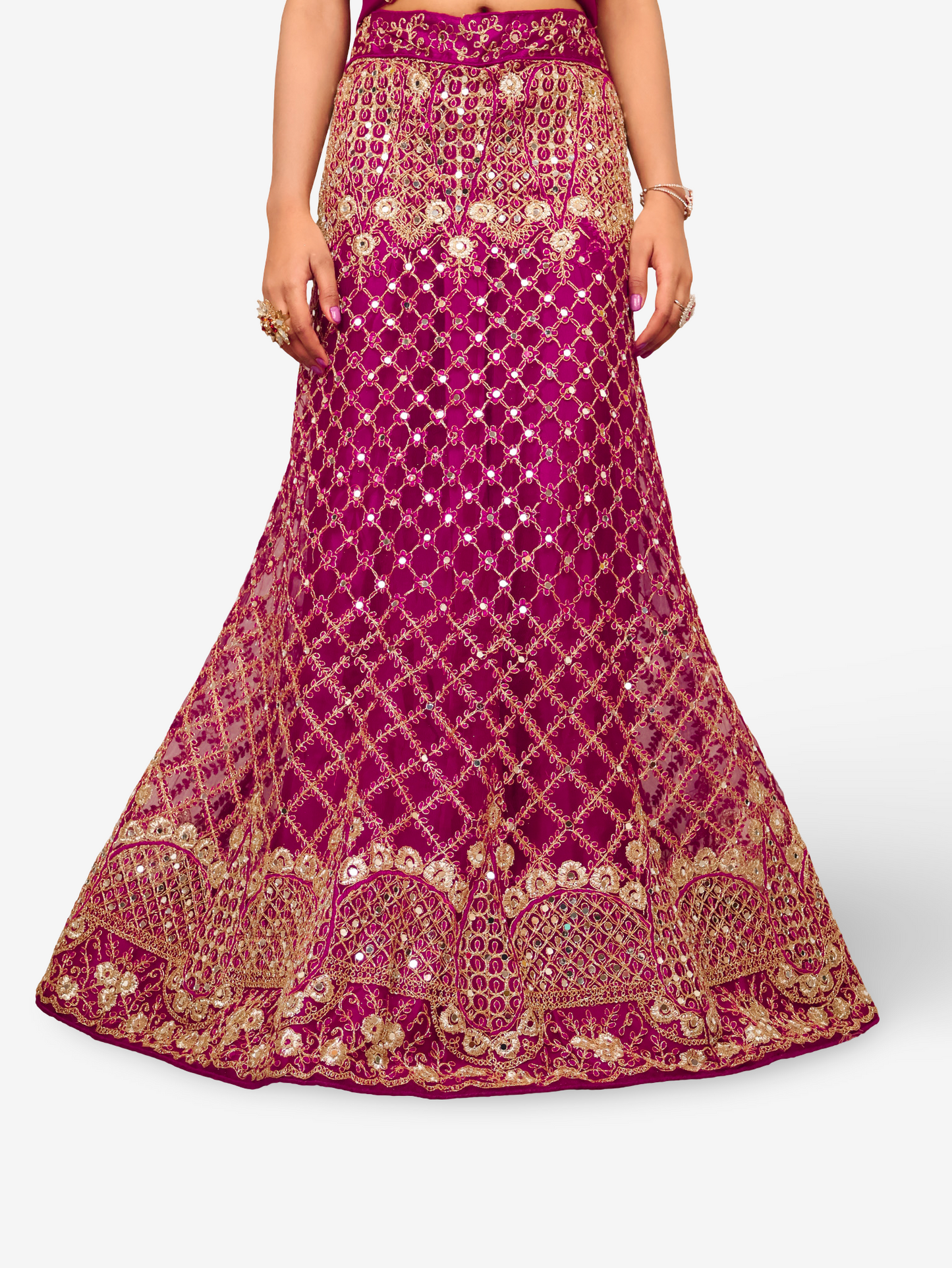 Semi-Stitched Lehenga Embroidery & Zari Thread Work by Shreekama-3