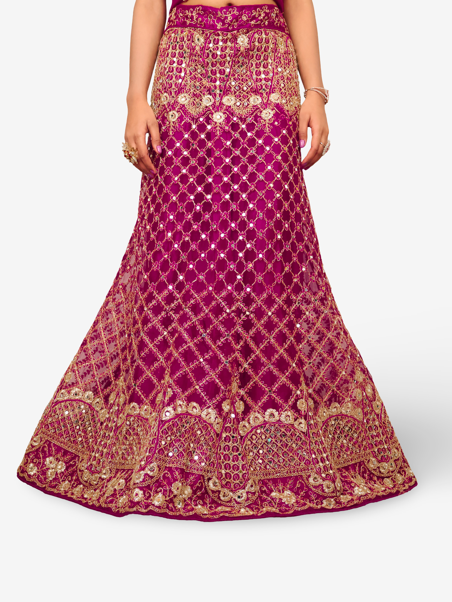 Semi-Stitched Lehenga Embroidery & Zari Thread Work by Shreekama-3