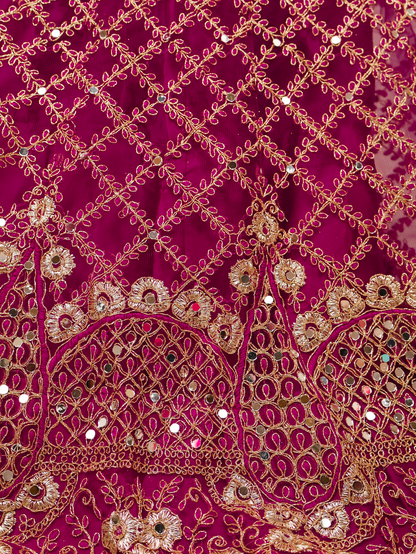 Semi-Stitched Lehenga Embroidery & Zari Thread Work by Shreekama-4