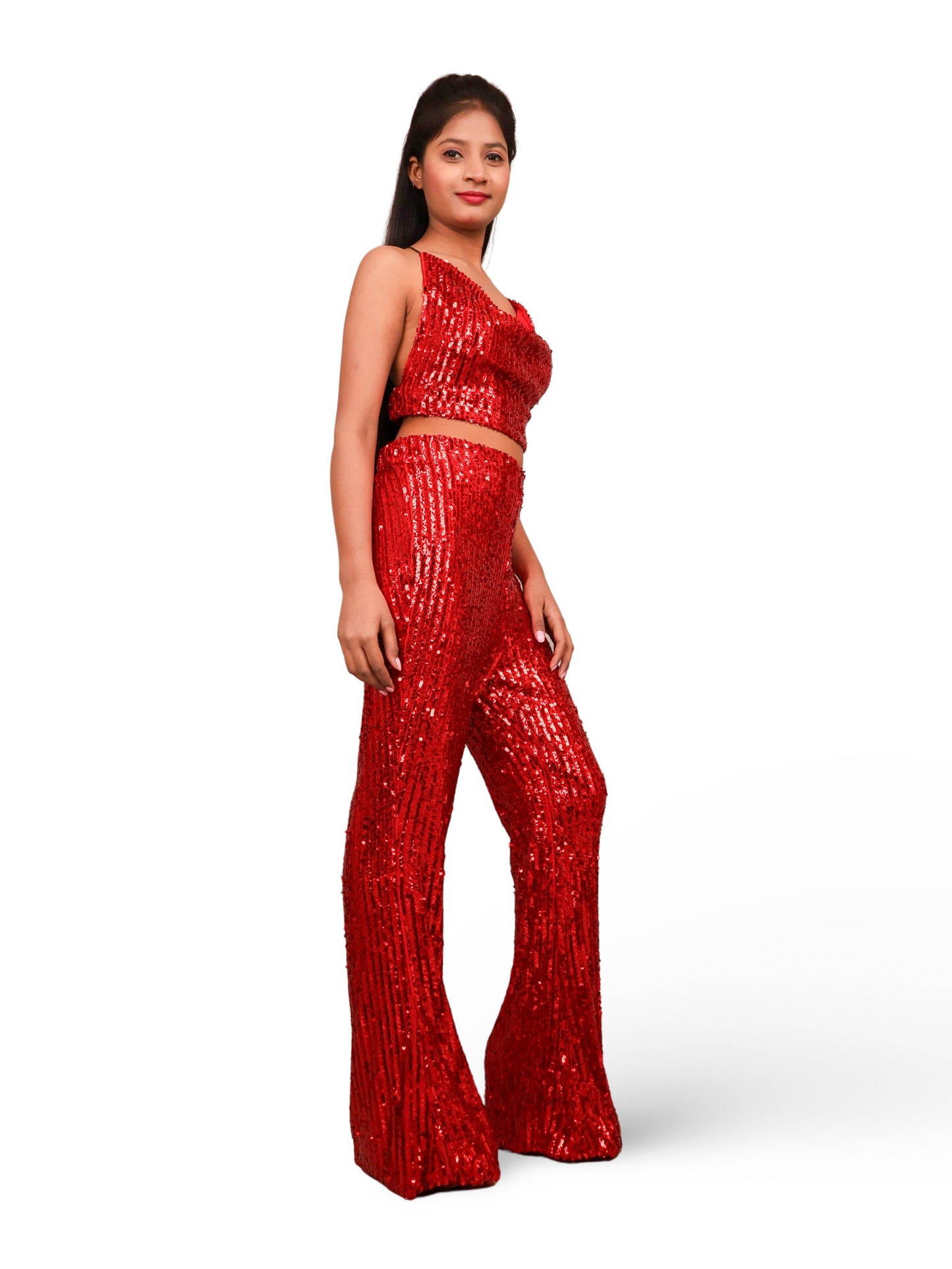 Sequins Spaghetti Neck Co-Ord Set by Shreekama-1