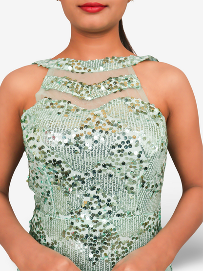 Sparkling Sequins Round Neck Bodycon Mini Dress by Shreekama-3