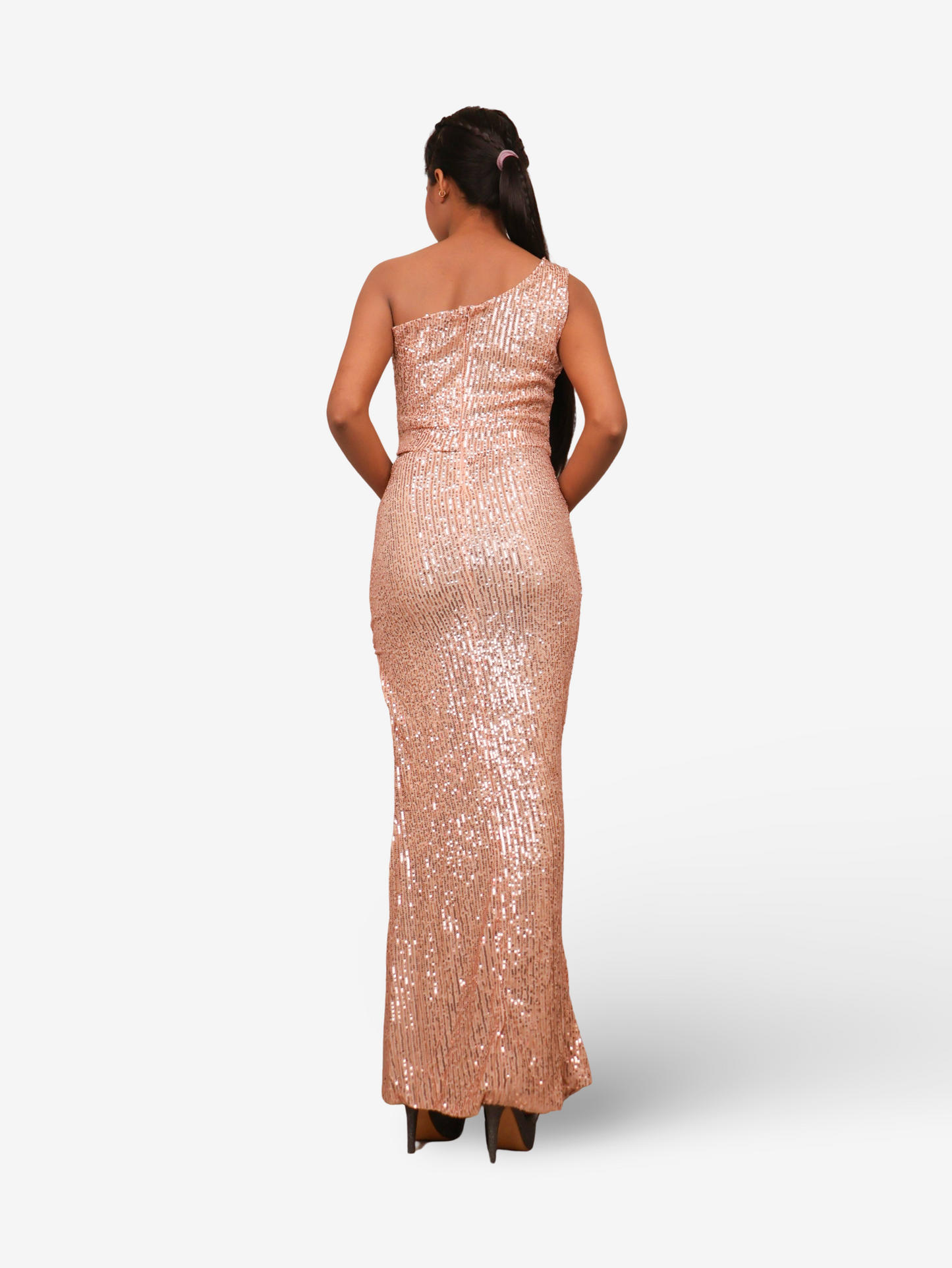 Sequins One-Shoulder Maxi Party Dress by Shreekama-2